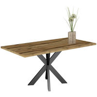 ESSTISCH rechteckig Schwarz, Plankeneiche  - Plankeneiche/Schwarz, MODERN, Holzwerkstoff/Metall (140/90/78cm) - Livetastic