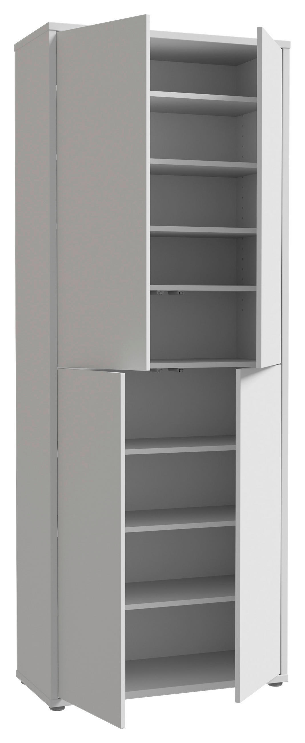 SCHUHSCHRANK  in 75/192/35 cm  - Hellgrau/Grau, Basics, Holzwerkstoff/Kunststoff (75/192/35cm) - Xora