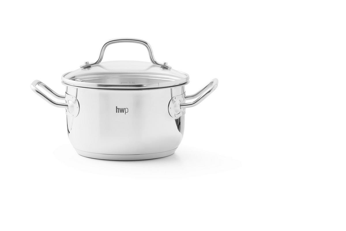 KOCHTOPFSET Palma 5-teilig  - Klar/Edelstahlfarben, Basics, Glas/Metall - Homeware Profession.