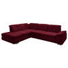 ECKSOFA  in Mikrofaser Weinrot  260/312 cm  - Chromfarben/Weinrot, Design, Textil/Metall (260/312cm) - Beldomo Style