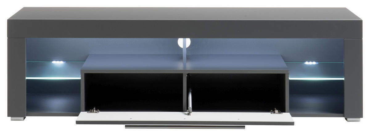TV-ELEMENT - Alufarben/Grau, Design, Glas/Holzwerkstoff (153/44/44cm) - Carryhome
