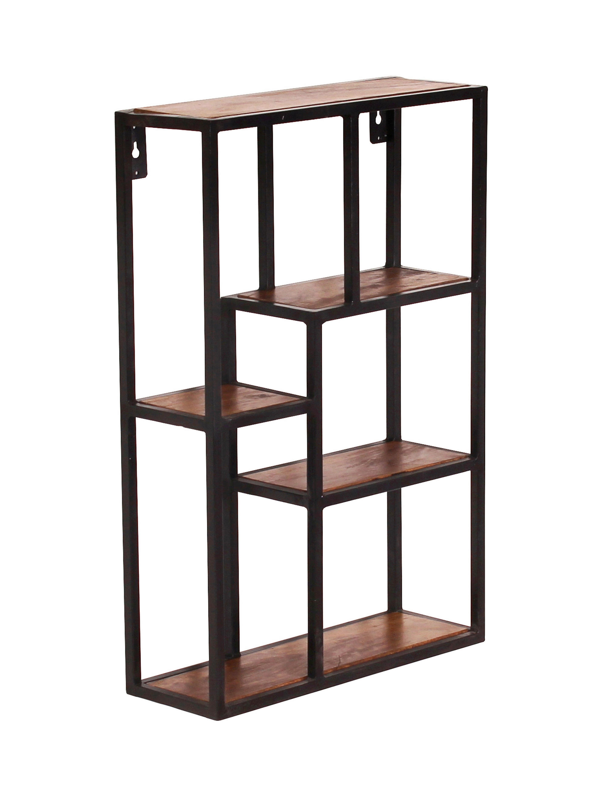 WANDREGAL 40/60/13 cm  - Schwarz/Naturfarben, Design, Holz/Metall (40/60/13cm) - MID.YOU