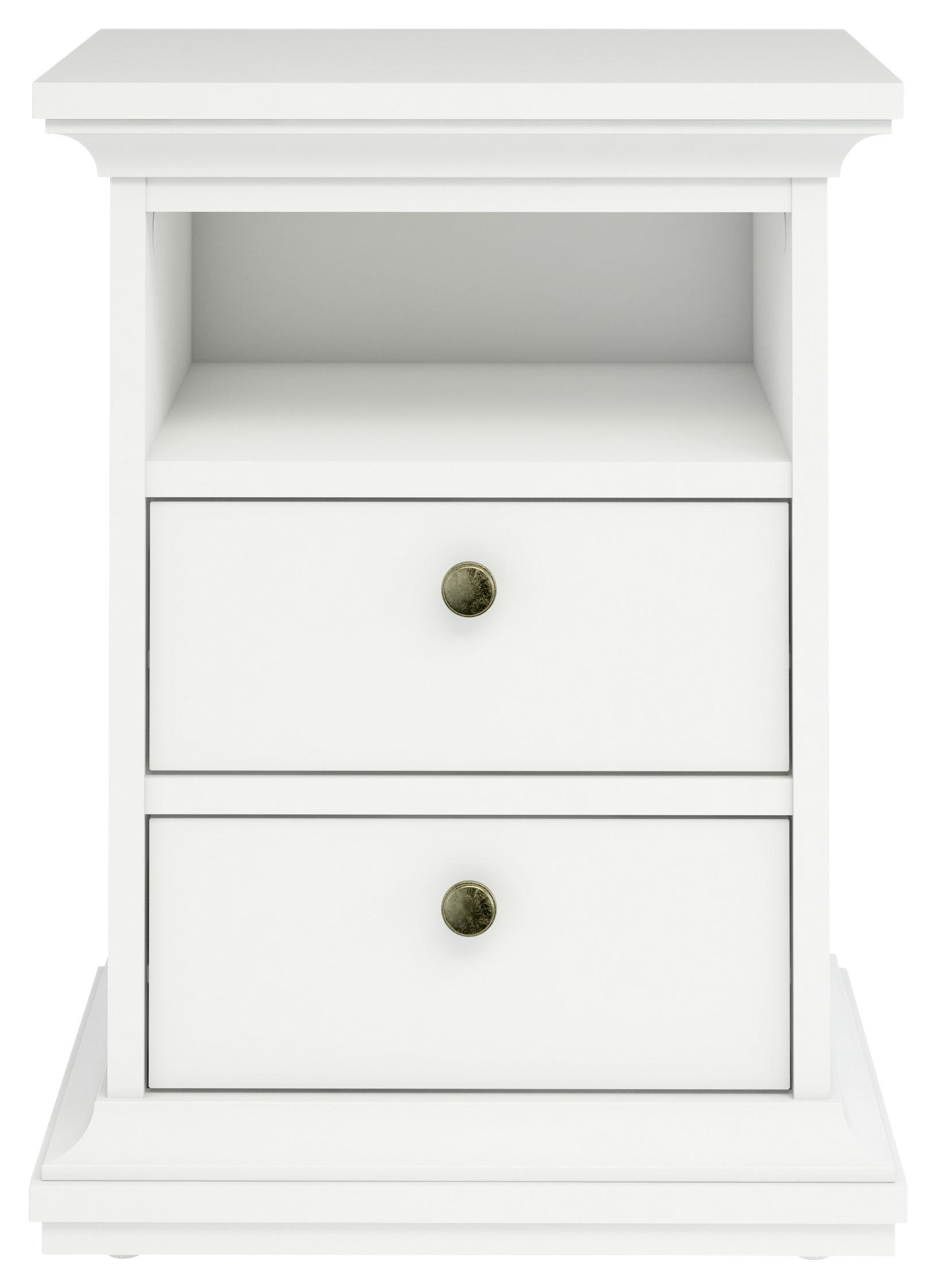 SÄNGBORD i vit  - vit/mässingsfärgad, Design, metall/trämaterial (43,6/58,8/40cm) - Best Price