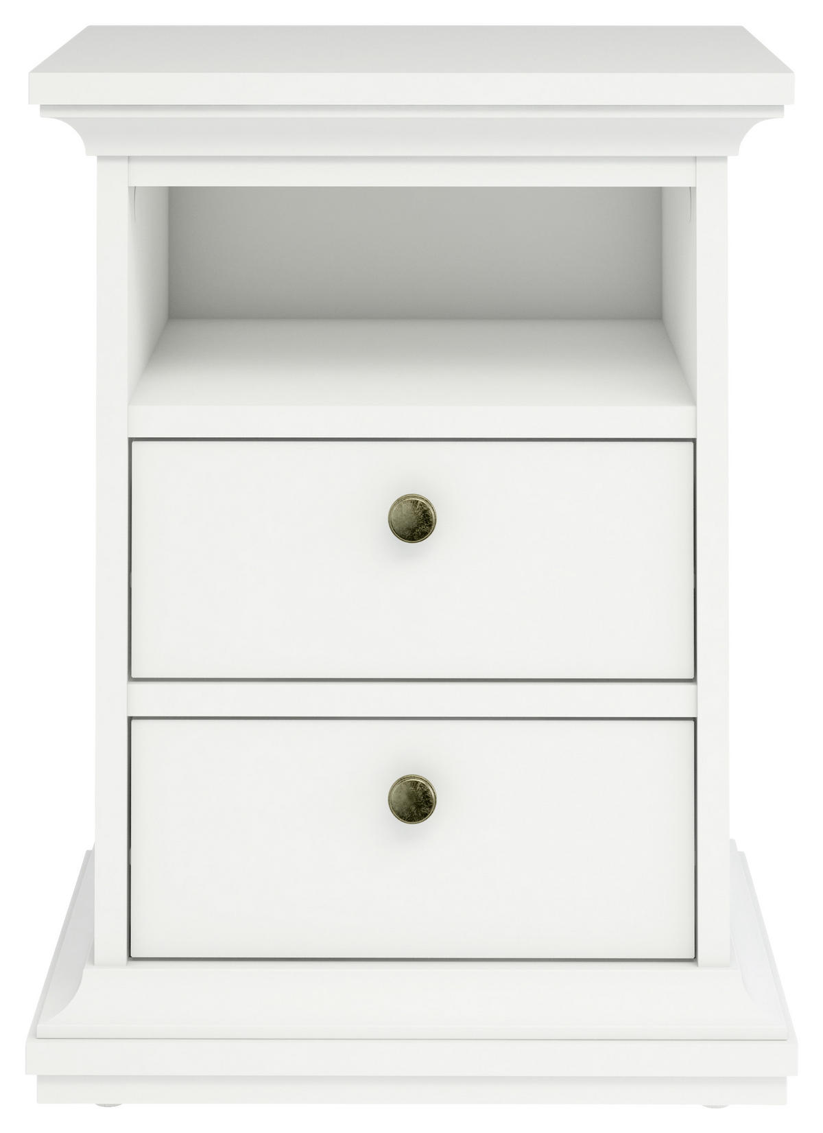 SÄNGBORD i vit  - vit/mässingsfärgad, Design, metall/trämaterial (43,6/58,8/40cm) - Best Price