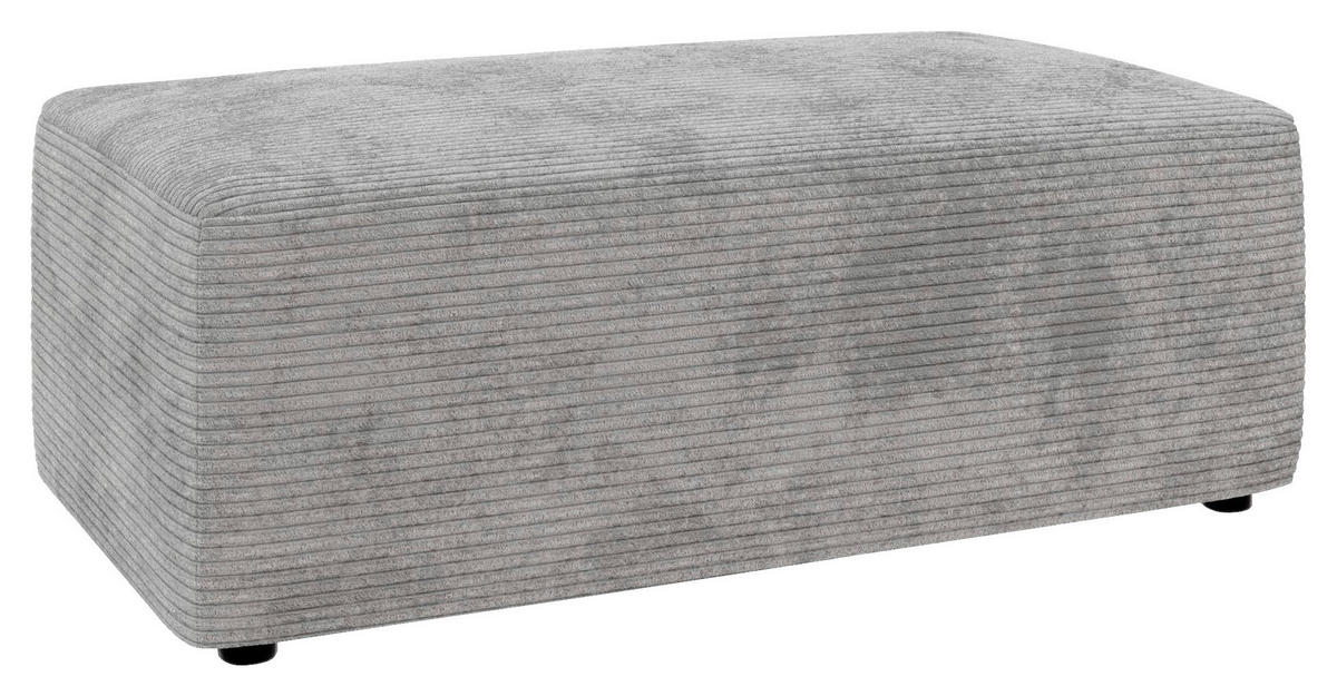 HOCKER in Textil Grau  - Schwarz/Grau, Modern, Kunststoff/Textil (112/44/66cm) - Trendmanufaktur