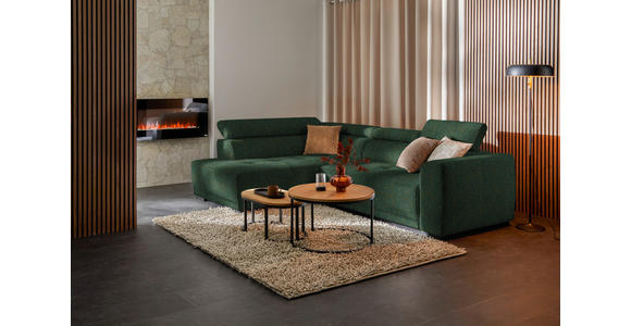 ECKSOFA in Struktur Grün 205/284 cm - Schwarz/Grün, Design, Kunststoff/Textil (205/284cm) - Xora