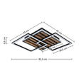 LED-DECKENLEUCHTE 45/45/9,5 cm  - Eichefarben/Schwarz, Trend, Holzwerkstoff/Kunststoff (45/45/9,5cm) - Novel