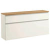 HÄNGESCHUHSCHRANK Balkeneiche furniert Silberfarben, Weiß, Eichefarben  - Eichefarben/Silberfarben, Design, Holz/Holzwerkstoff (120/61/31cm)