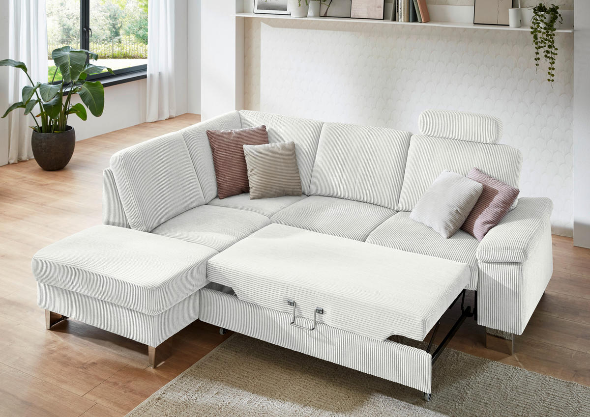 HÖRNSOFFA i manchester ecru  - stålfärgad/ecru, Klassisk, metall/textil (200/248cm) - Beldomo System