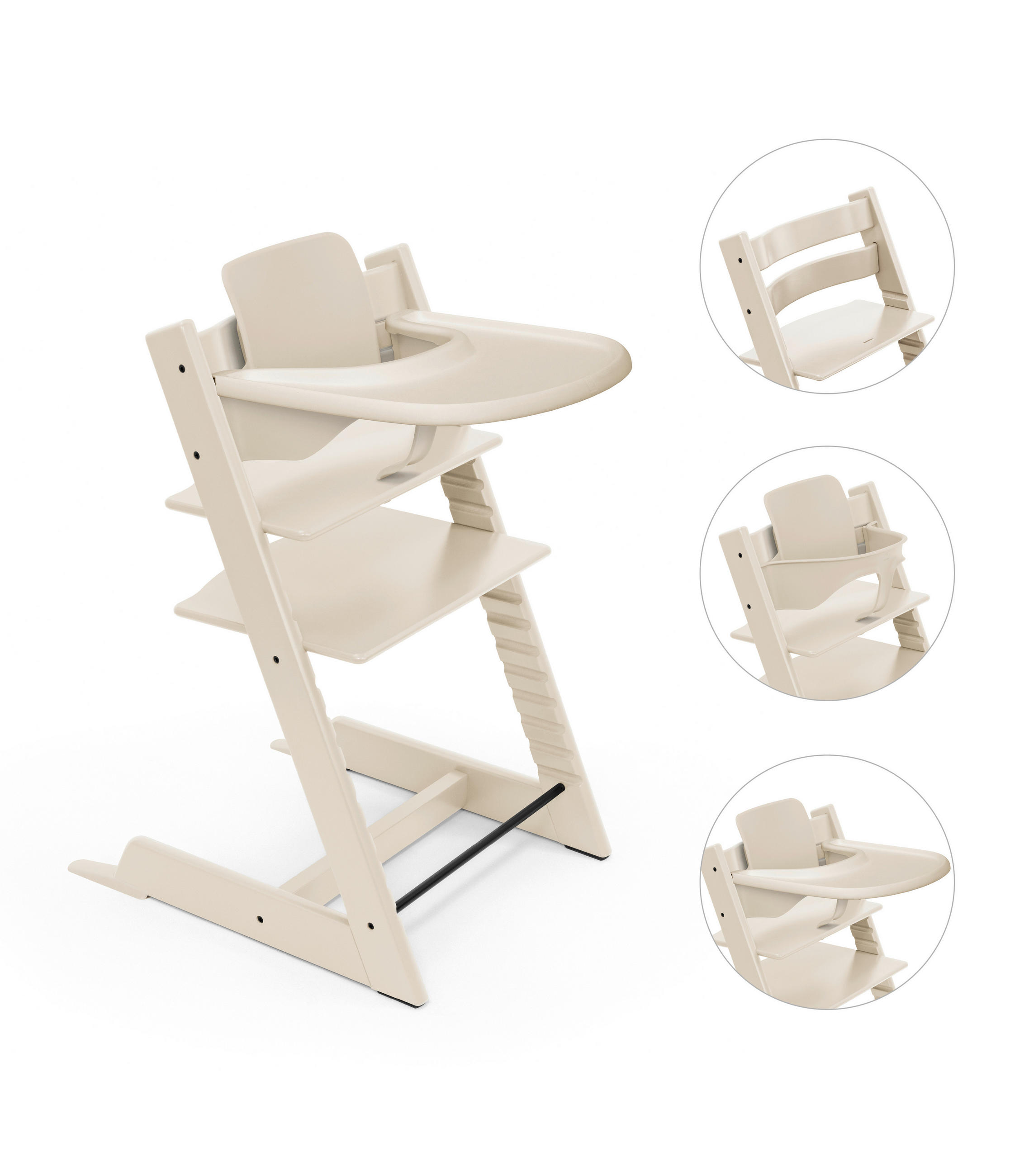 HOCHSTUHL-SET Tripp Trapp Bundles  - Perlmutt, Basics, Holz (83/65/46cm) - Stokke