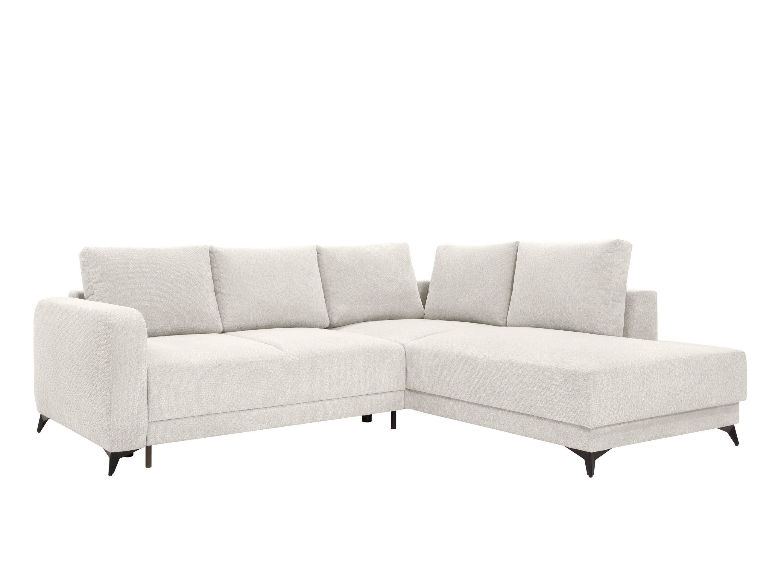 ECKSOFA CORTEZ Creme  - Creme/Schwarz, Design, Textil/Metall (260/215cm) - MID.YOU