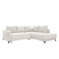 ECKSOFA CORTEZ Creme  - Creme/Schwarz, Design, Textil/Metall (260/215cm) - MID.YOU