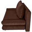 SCHLAFSOFA mit Schlafen auf Sitzhöhe, haustierfreundlicher Bezug Cord Dunkelbraun - Dunkelbraun/Buchefarben, KONVENTIONELL, Holz/Textil (200/75/85cm) - Carryhome