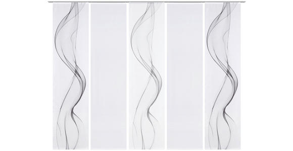 FLÄCHENVORHANG in Grau, Weiß halbtransparent - Weiß/Grau, Design, Textil (60/245cm) - Novel