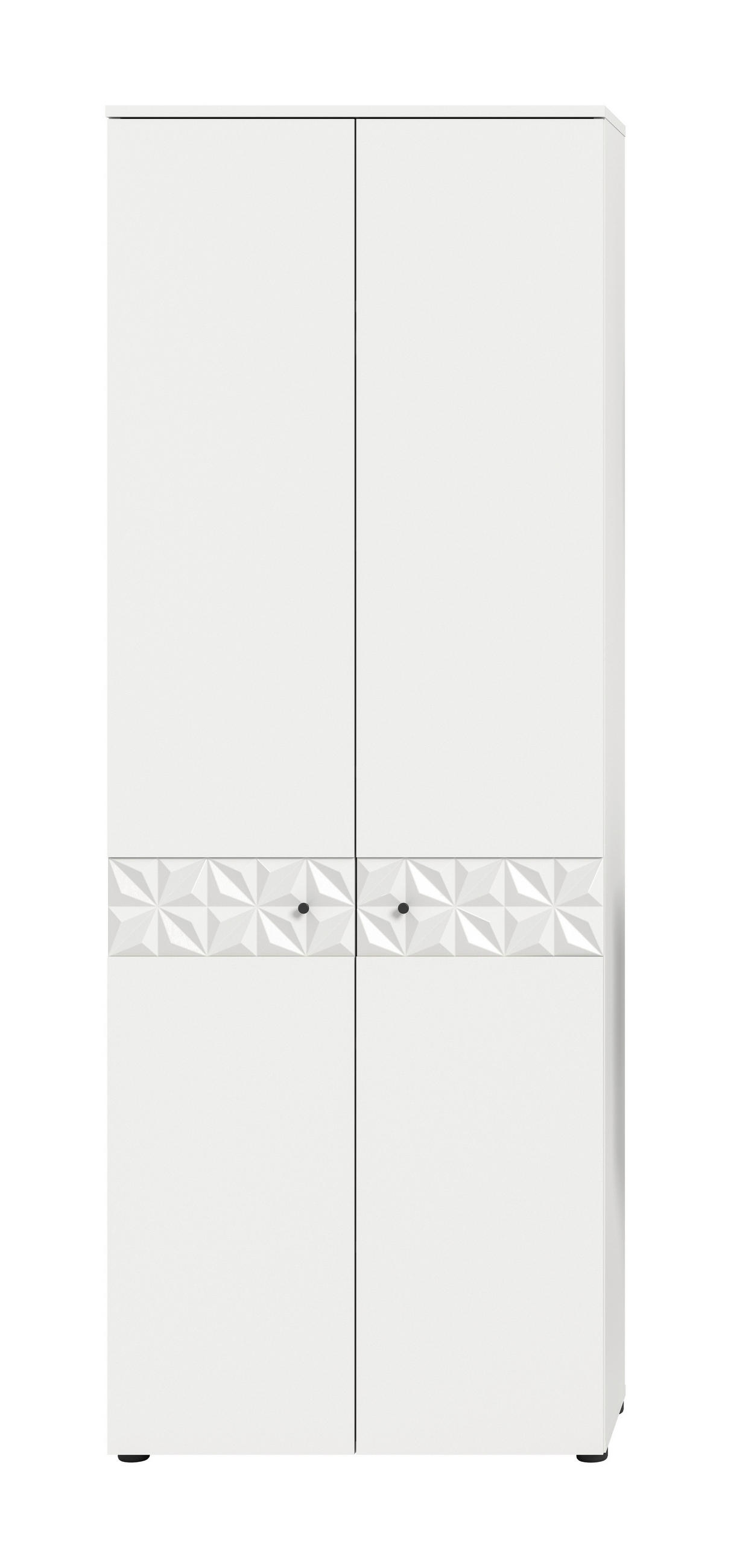 GARDEROBENSCHRANK  in 70,2/192/34,8 cm  - Schwarz/Weiß, Design, Holzwerkstoff/Kunststoff (70,2/192/34,8cm) - MID.YOU