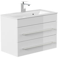 WASCHTISCHKOMBI 70,4 cm  - Weiß Hochglanz/Silberfarben, MODERN, Keramik/Holzwerkstoff (70,4cm) - MID.YOU