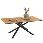 ESSTISCH in Metall, Holzwerkstoff 180/90/75 cm   - Eichefarben/Schwarz, Design, Holzwerkstoff/Metall (180/90/75cm) - Carryhome