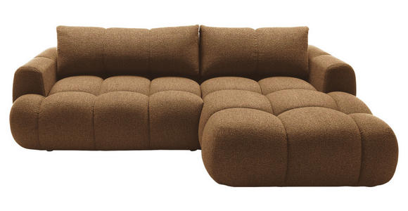 ECKSOFA Dunkelbraun Struktur Rückenkissen, Bettkasten, Schlaffunktion, Rücken echt, Liegefläche im Originalstoff  - Dunkelbraun/Schwarz, KONVENTIONELL, Kunststoff/Textil (272/172cm) - Carryhome
