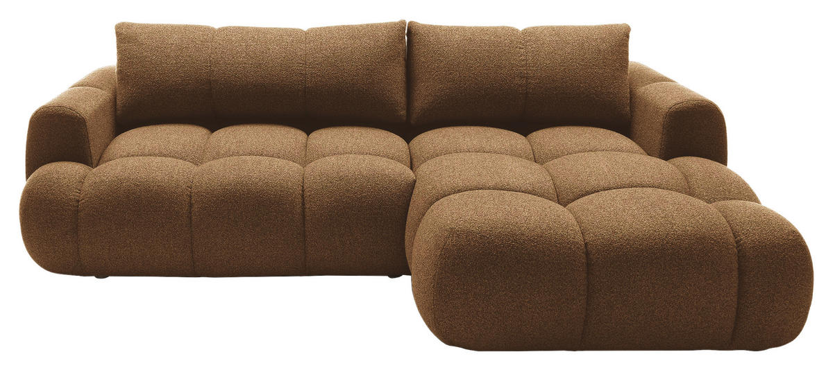 ECKSOFA Dunkelbraun Struktur  - Dunkelbraun/Schwarz, KONVENTIONELL, Kunststoff/Textil (272/172cm) - Carryhome