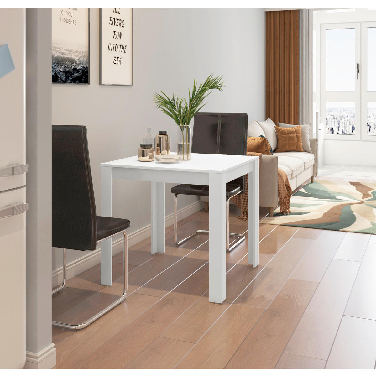 ESSTISCH in Holzwerkstoff 80/75/80 cm   - Weiß, Design, Holzwerkstoff (80/75/80cm) - MID.YOU