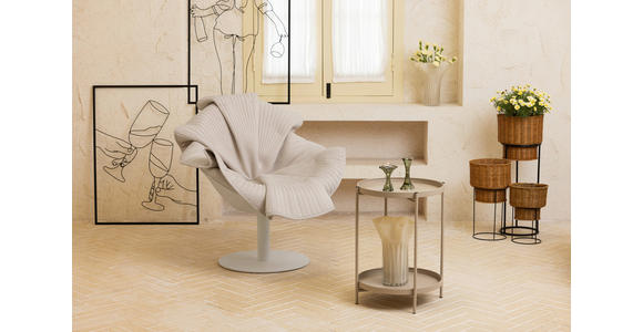 DESIGNSESSEL in beflockt Beige - Beige/Silberfarben, Trend, Kunststoff/Textil (78,5/79/86cm) - Ambia Home