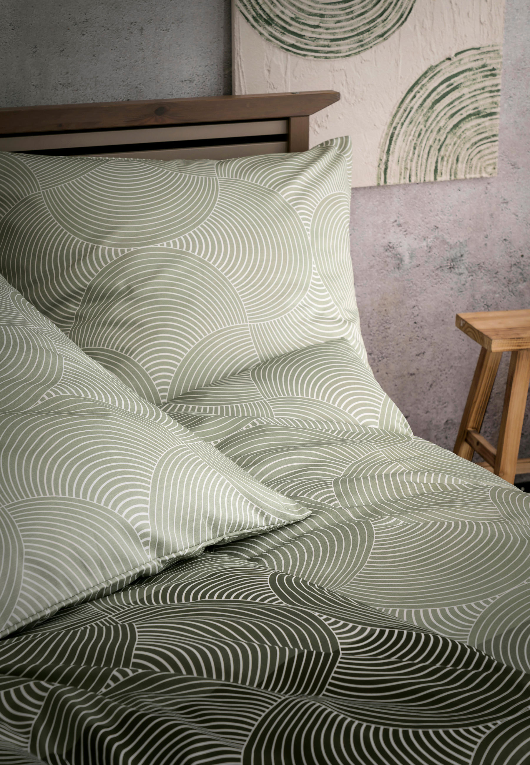 POVLEČENÍ, satén, zelená, olivově zelená, 140/200 cm - zelená/olivově zelená, Konvenční, textil (140/200cm) - Bugatti