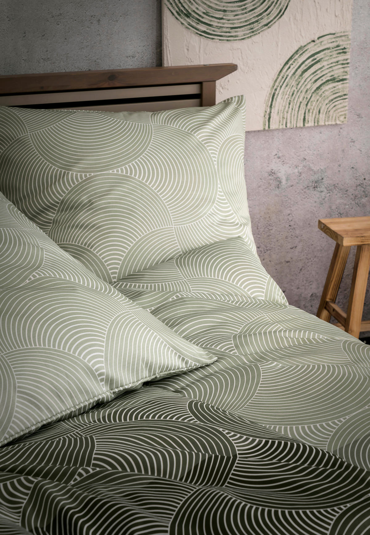 POSTEĽNÁ BIELIZEŇ, satén, zelená, olivovozelená, 140/200 cm - olivovozelená/zelená, Konventionell, textil (140/200cm) - Bugatti