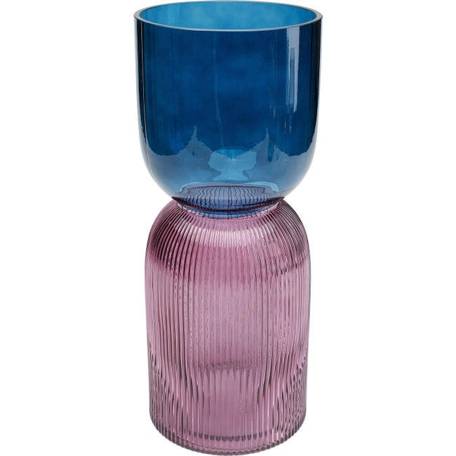VASE 40 cm  - Blau/Lila, Design, Glas (16/40/16cm)