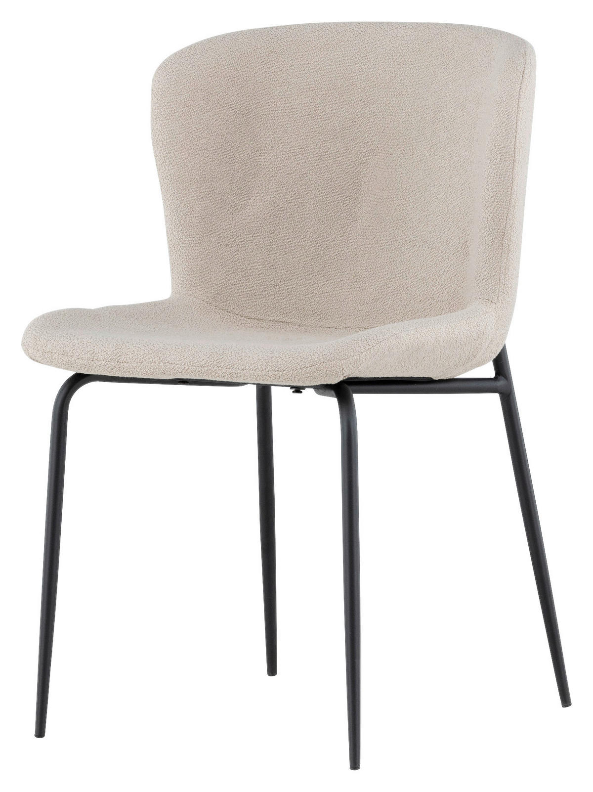 STUHL-SET 2 Stück  in Stahl Bouclé  - Beige/Schwarz, Design, Kunststoff/Textil (48/79,5/54cm) - Livetastic