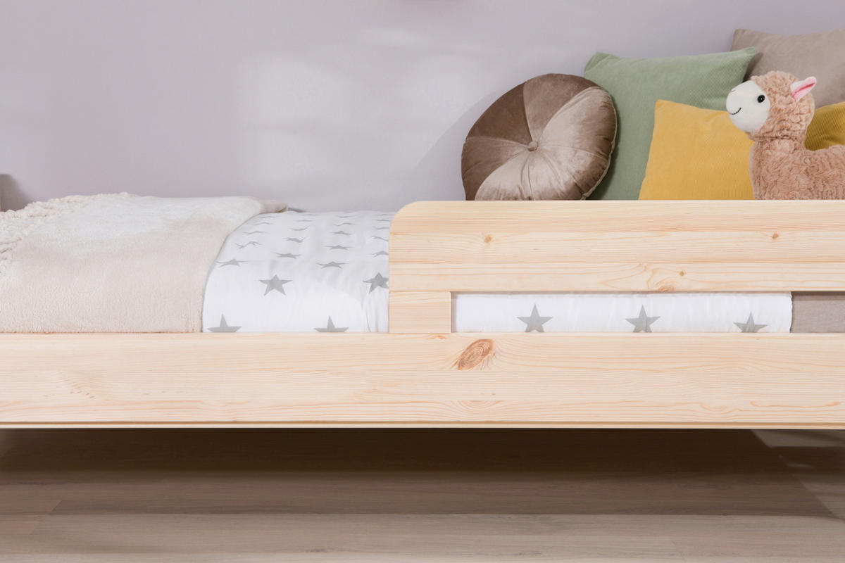 AUSZIEHBETT 100/200 cm,  in Naturfarben, Bettschublade, Absturzsicherung, Rollrost für Zusatzbett, Rollrost für Hauptbett  - Naturfarben, MODERN, Holz (100/200cm) - Livetastic