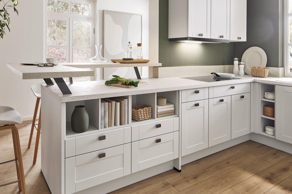 EINBAUKÜCHE   - Hellgrau, Design, Holzwerkstoff - Xora