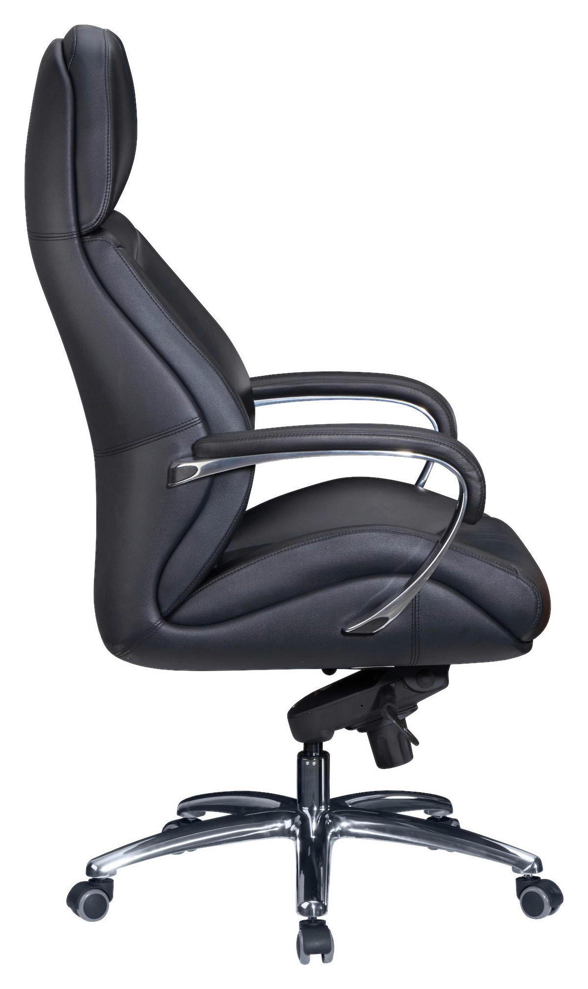 KANCELÁRSKE KRESLO, čierna - čierna/hliníková, Modern, kov/koža (67/140/67cm) - MID.YOU