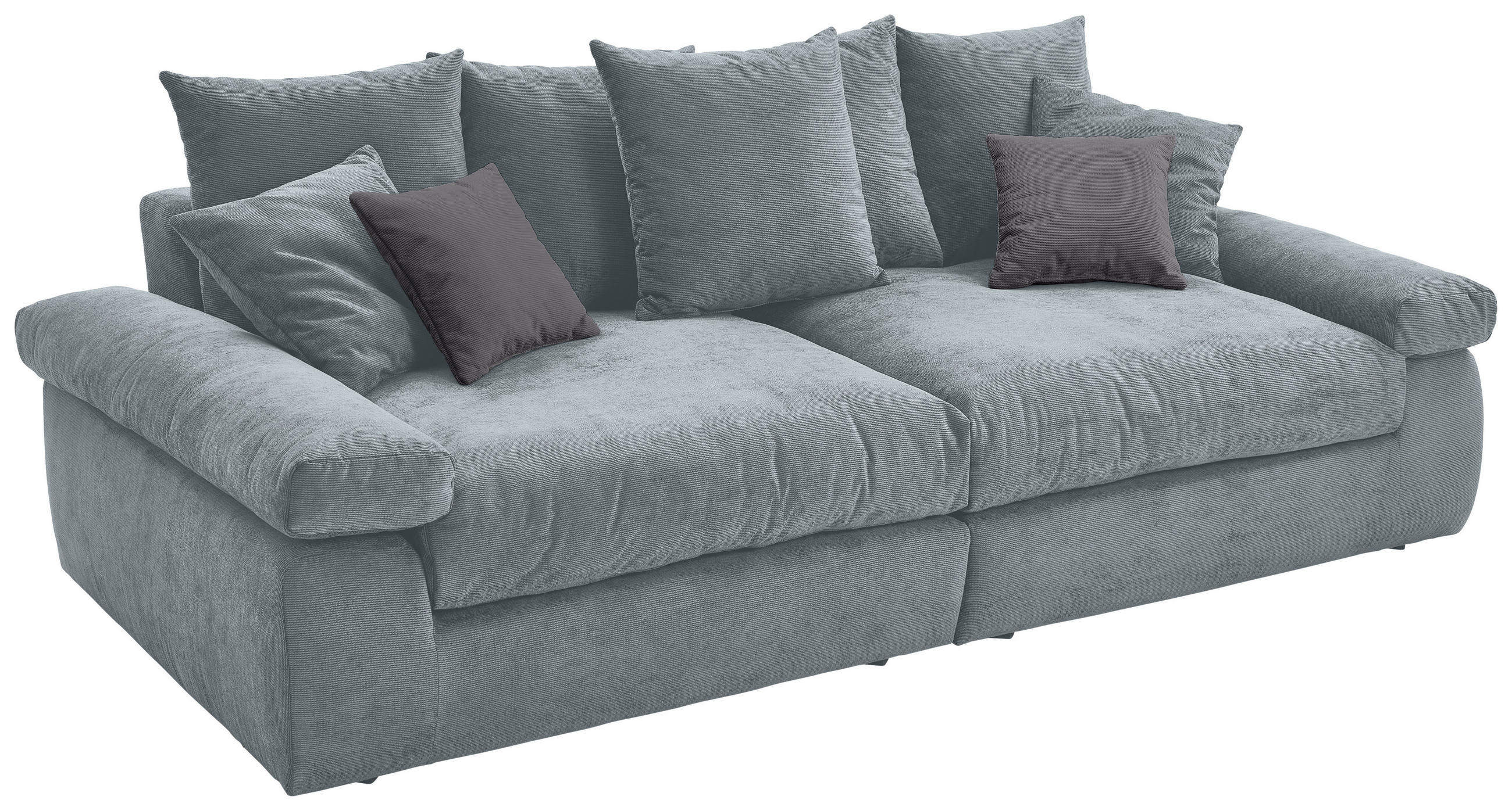 BIGSOFA Feincord Blaugrau, Anthrazit  - Anthrazit/Blaugrau, Design, Kunststoff/Textil (260/90/140cm) - Carryhome