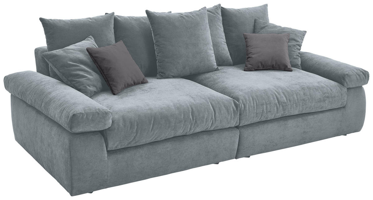 BIGSOFA Feincord Blaugrau, Anthrazit  - Anthrazit/Blaugrau, Design, Kunststoff/Textil (260/90/140cm) - Carryhome
