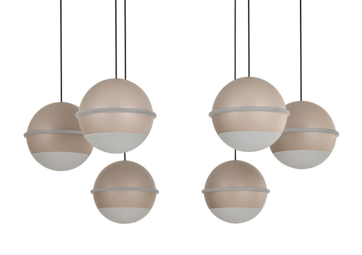 LED-HÄNGELEUCHTE Biarritz 46/150/46 cm  - Sandfarben, Design, Kunststoff/Metall (46/150/46cm)