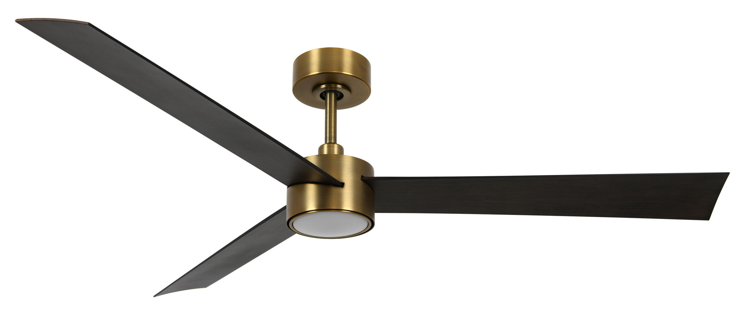 DECKENVENTILATOR 132 cm  - Messingfarben/Walnussfarben, Trend, Kunststoff/Metall (132cm) - P & B