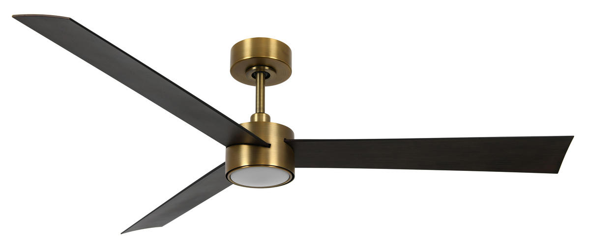 DECKENVENTILATOR 132 cm  - Messingfarben/Walnussfarben, Trend, Kunststoff/Metall (132cm) - P & B