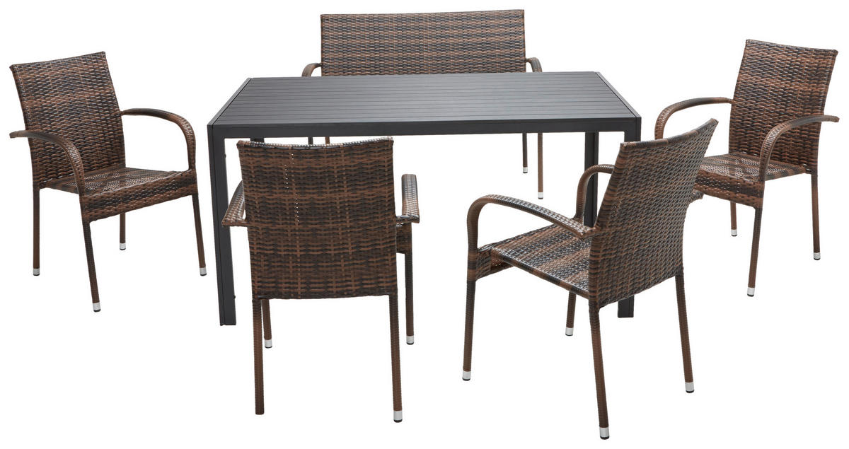 STOLICA VRTNA  sivo-smeđa  metal, plastika      - sivo-smeđa/tamno smeđa, Moderno, metal/plastika (64/87/56cm) - Ambia Garden