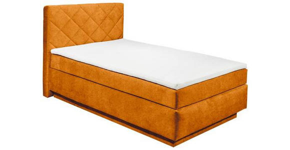 BOXSPRINGBETT 120/200 cm  in Cognac  - Cognac/Schwarz, KONVENTIONELL, Kunststoff/Textil (120/200cm) - Xora