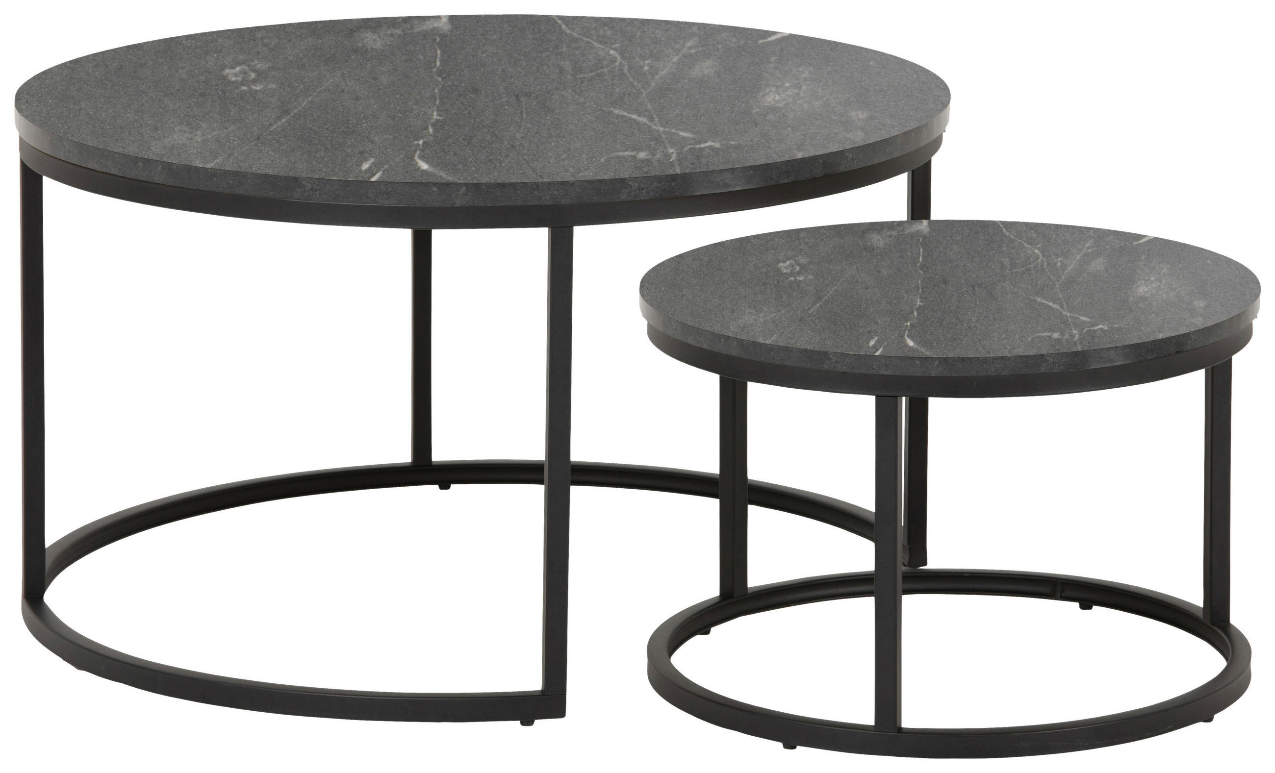 COUCHTISCH rund Schwarz  - Schwarz, Design, Holzwerkstoff/Metall (80/80/44,5cm) - MID.YOU