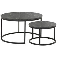 COUCHTISCH rund Schwarz  - Schwarz, Design, Holzwerkstoff/Metall (80/80/44,5cm) - MID.YOU