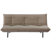 SCHLAFSOFA in Samt Taupe  - Taupe/Schwarz, MODERN, Textil/Metall (185/82/62cm) - MID.YOU