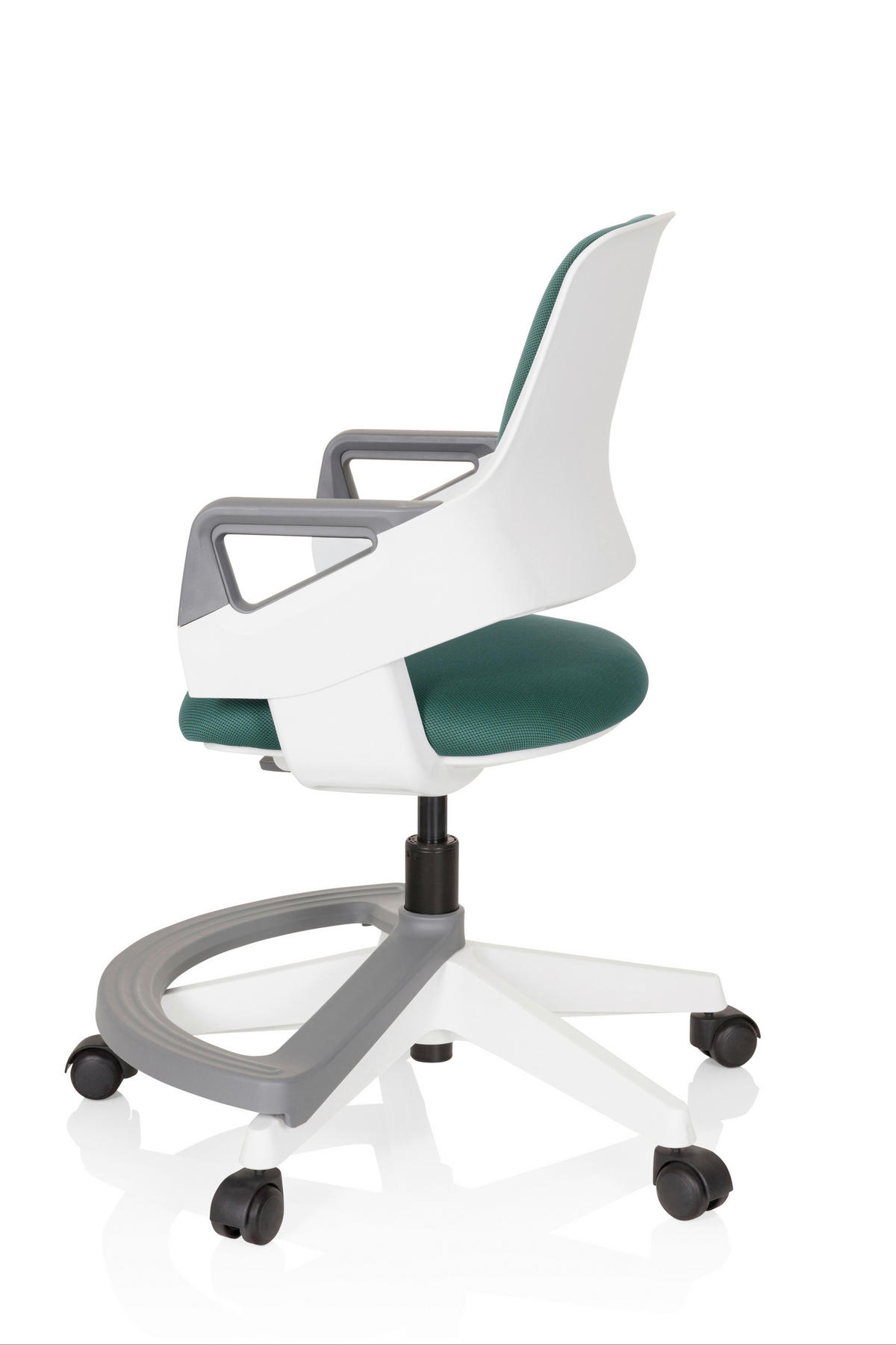 OTOČNÁ ŽIDLE PRO MLÁDEŽ, struktura, petrolej - šedá/bílá, Moderní, textil/plast (53/80 - 93/60cm) - MID.YOU