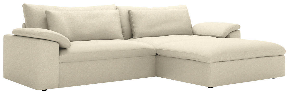 ECKSOFA  Chenille Naturfarben  - Schwarz/Naturfarben, Modern, Kunststoff/Textil (306/198cm) - Carryhome