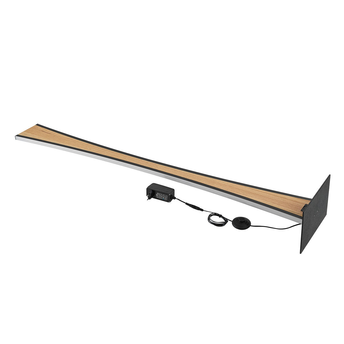 LED-STEHLEUCHTE Ella 26/140,8/18 cm   - Eichefarben/Schwarz, Natur, Holz/Kunststoff (26/140,8/18cm) - Novel