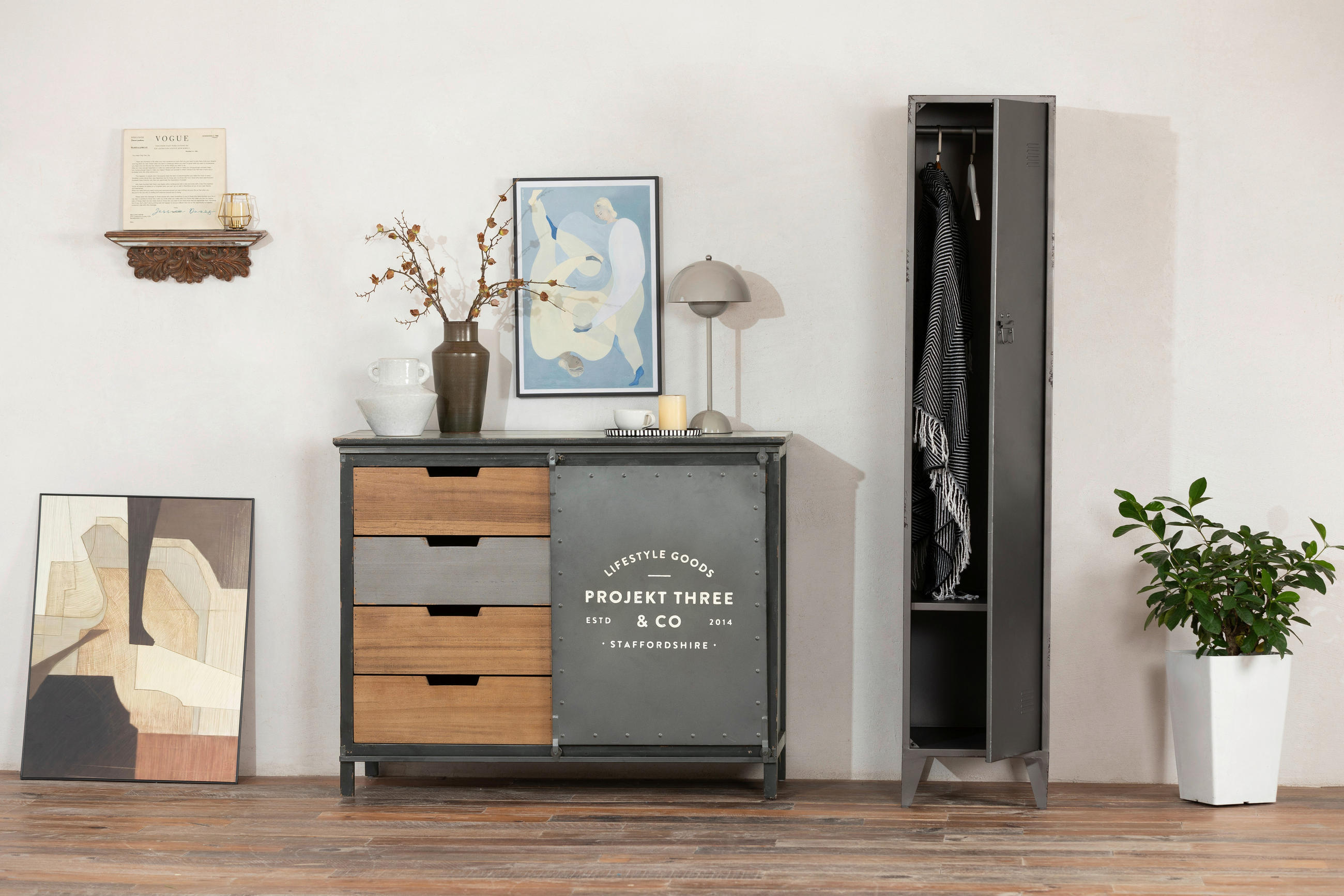 GARDEROBENSCHRANK  in 38/185/51 cm  - Silberfarben/Schwarz, KONVENTIONELL, Metall (38/185/51cm) - Livetastic