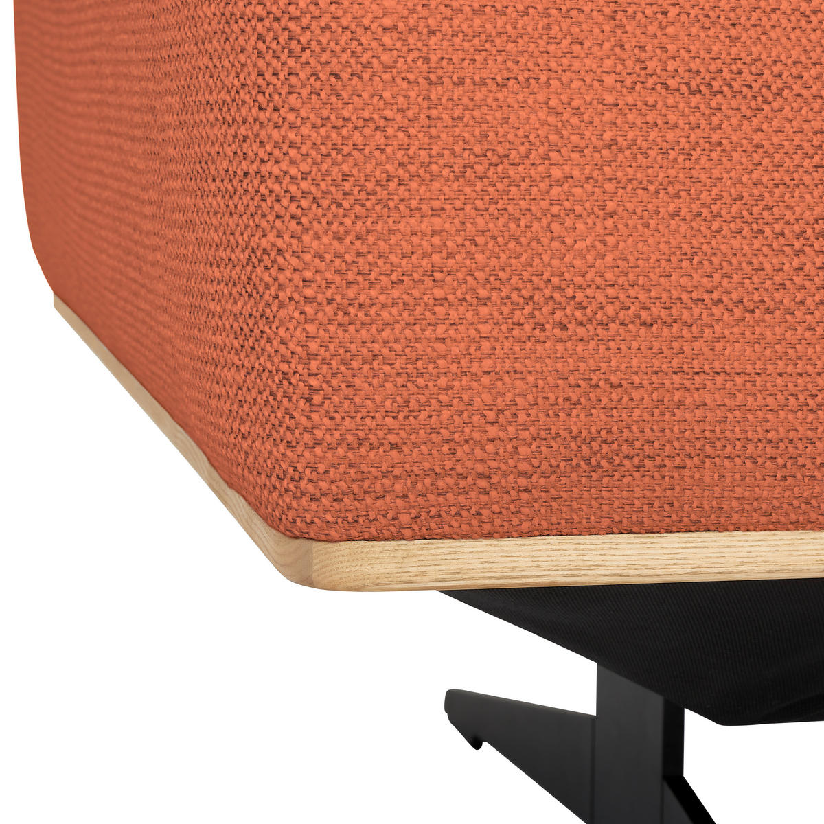 ECKSOFA Orange Struktur  - Eichefarben/Schwarz, Design, Holz/Textil (163/305cm) - Novel