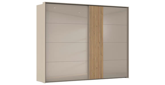 SCHWEBETÜRENSCHRANK 281/223/68 cm 2-türig Eichefarben, Fango - Fango/Eichefarben, Design, Glas/Holzwerkstoff (281/223/68cm) - Novel