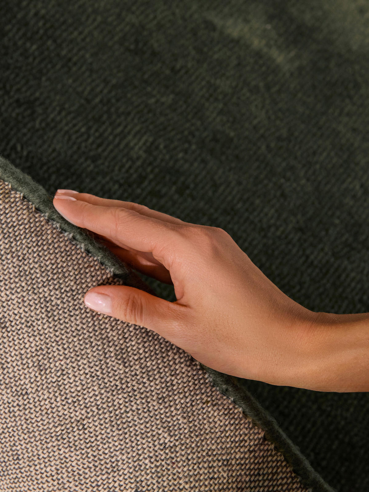 WOLLTEPPICH 160 cm 1812 Dunkelgrün organisch  - Dunkelgrün, KONVENTIONELL, Textil (160cm) - Villeroy & Boch