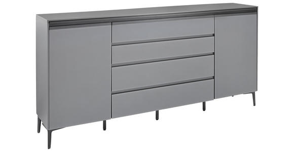 SIDEBOARD 195/93/40 cm in Grau, Dunkelgrau - Dunkelgrau/Schwarz, Design, Glas/Holzwerkstoff (195/93/40cm) - Novel